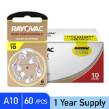 A10 Batteries (Box Of 60) Pure Sound