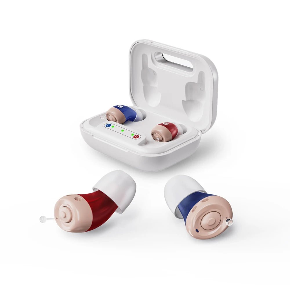 ClearHear Mini – Rechargeable Hearing Aids | 16 - Channel Noise Reduction, Charging Case - Pure Sound