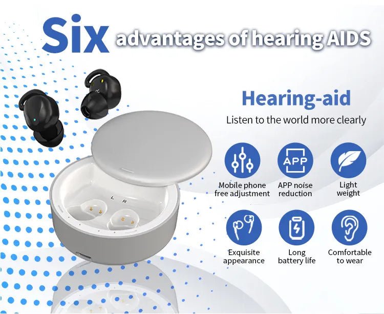 TruHear™ Bluetooth Hearing Aids App Controlled – ITE Rechargeable Noise Reduction - Pure Sound