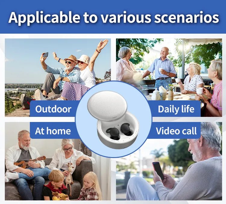 TruHear™ Bluetooth Hearing Aids App Controlled – ITE Rechargeable Noise Reduction - Pure Sound